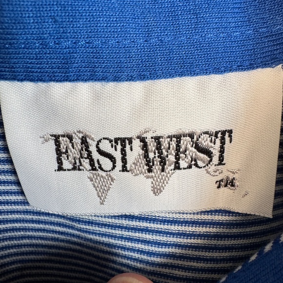 East West Women's Vintage Zipper Sleeveless Polo Shirt Blue Small Nautical Yacht - Picture 2 of 10